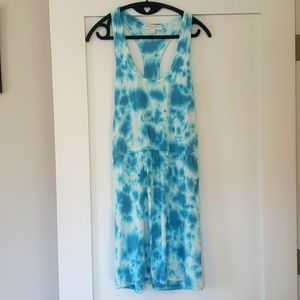 Day Off Racerback Tank Dress in Blue Island Tie Dye